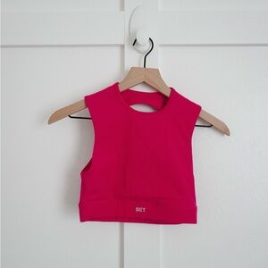 Set Active High Neck Pink Sports Bra